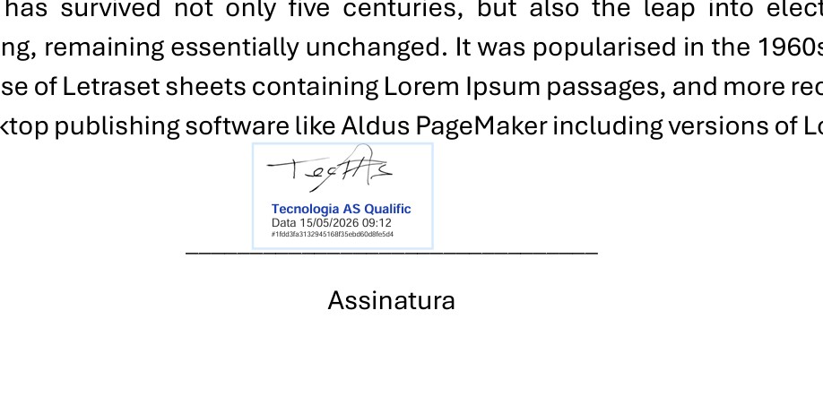 Assinatura validada com ID e data